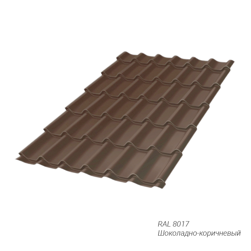 Металлочерепица Grand Line Classic 0,5 мм покрытие Satin® RAL8017