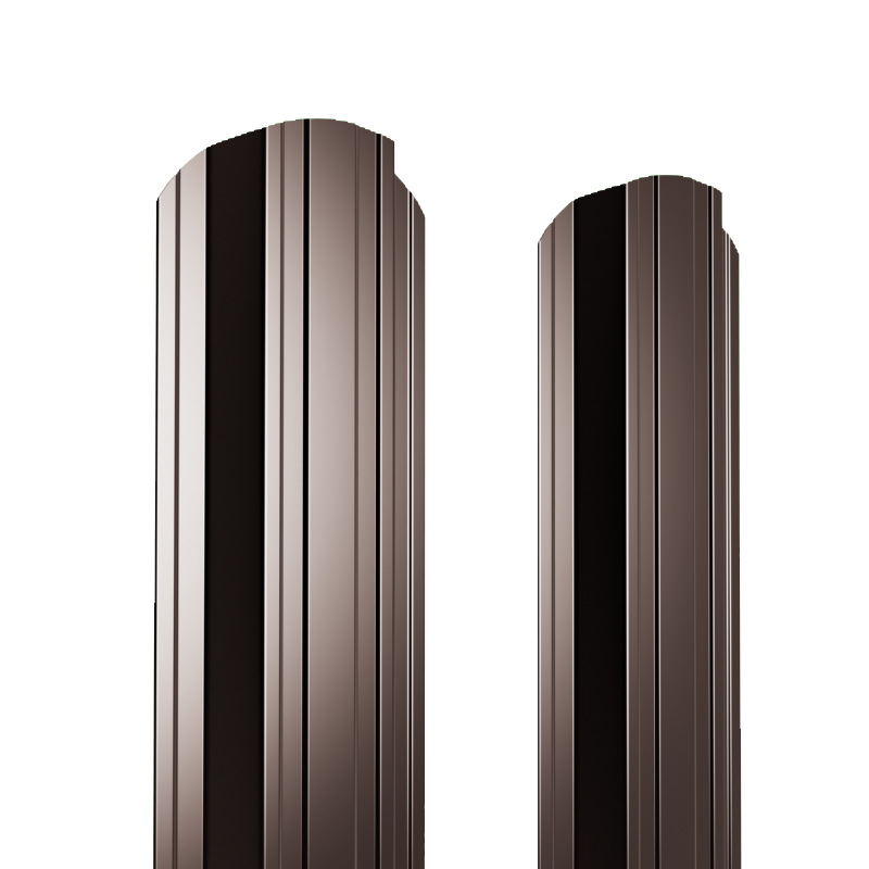 Штакетник металлический 125 мм П-образный 1250 мм фигурный PE 0,4 мм RAL8017
