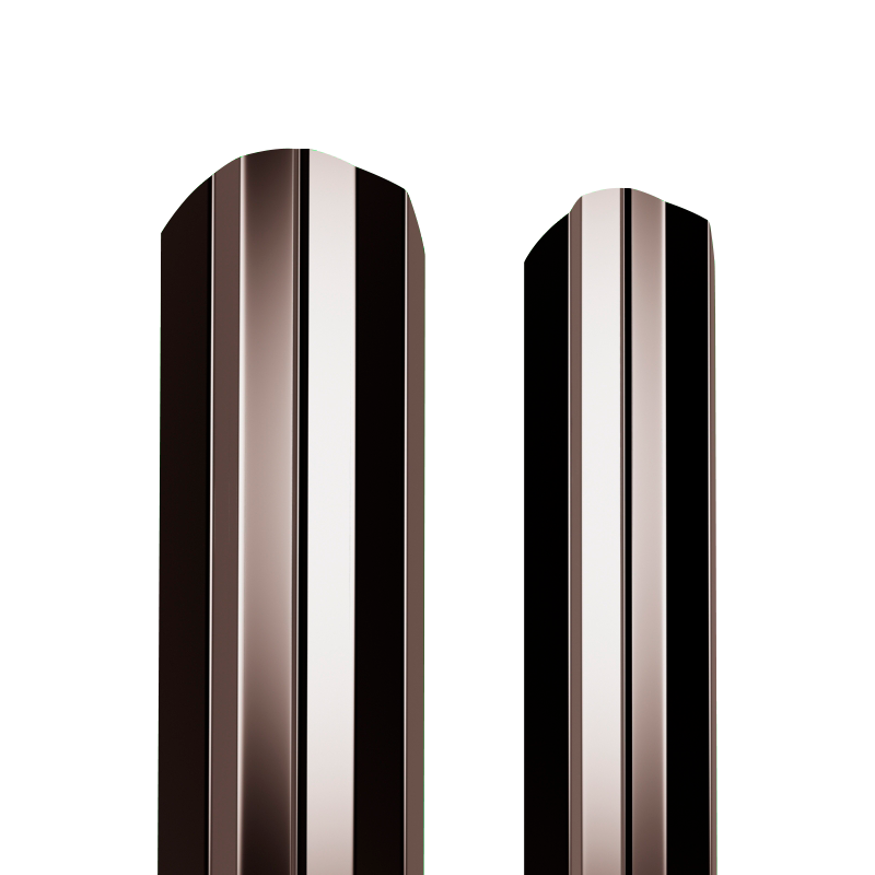 Штакетник металлический 100 мм М-образный 1250 мм фигурный PE 0,4 мм RAL8017